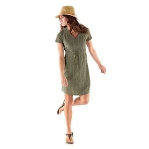 REI Aoraki Travel Dress (Size XS, Green Pattern)